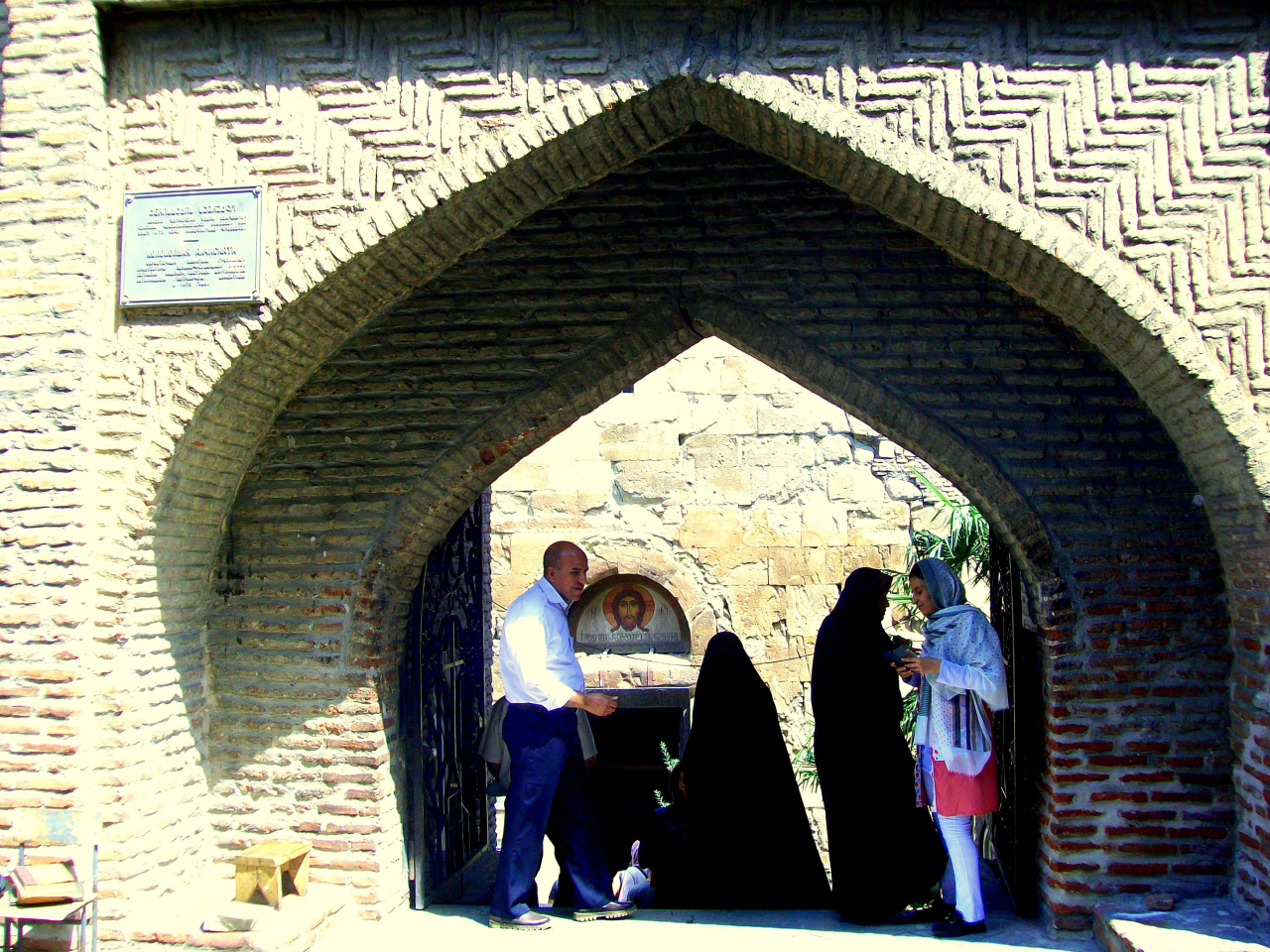 Anchiskati Basilica (6th Cen.) - A Muslim Family of Tourists Enjoy Exploring It - Tblisi, Georgia